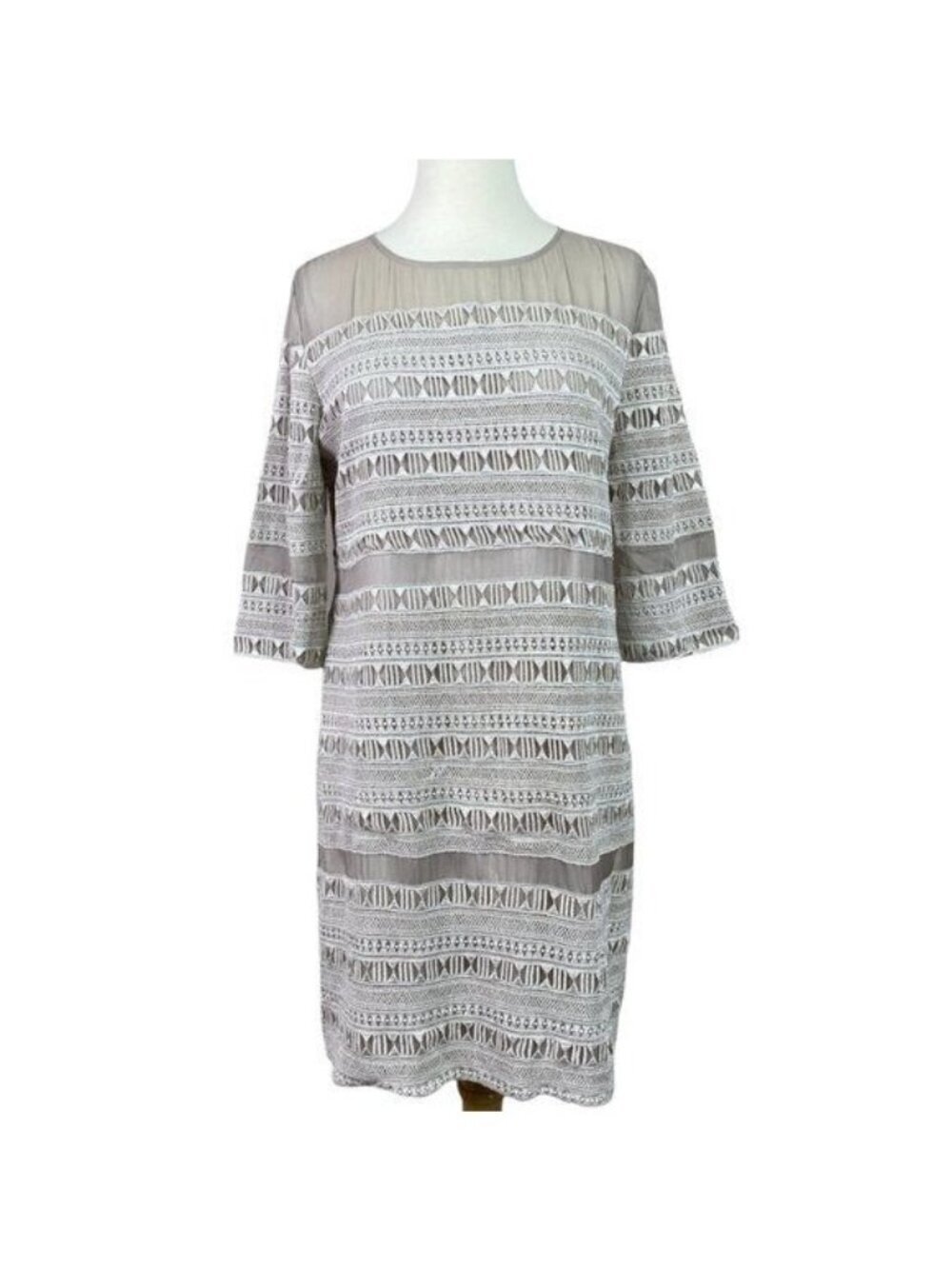 Dolce Vita Tan Dress Embroidered Size Large